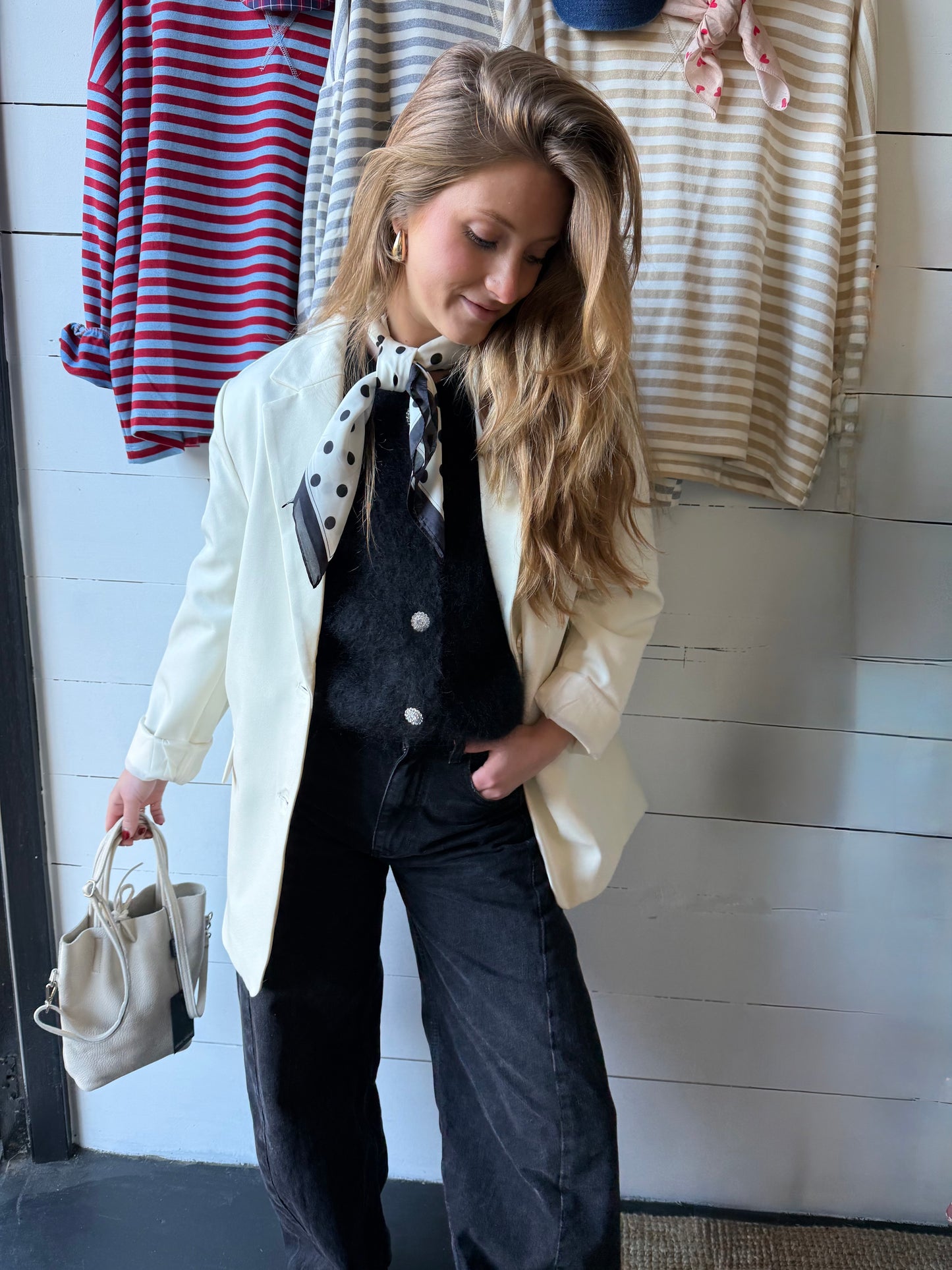 Crème oversized blazer