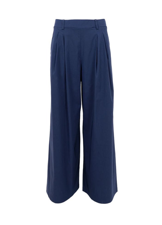 Wideleg pants blauw denim melange