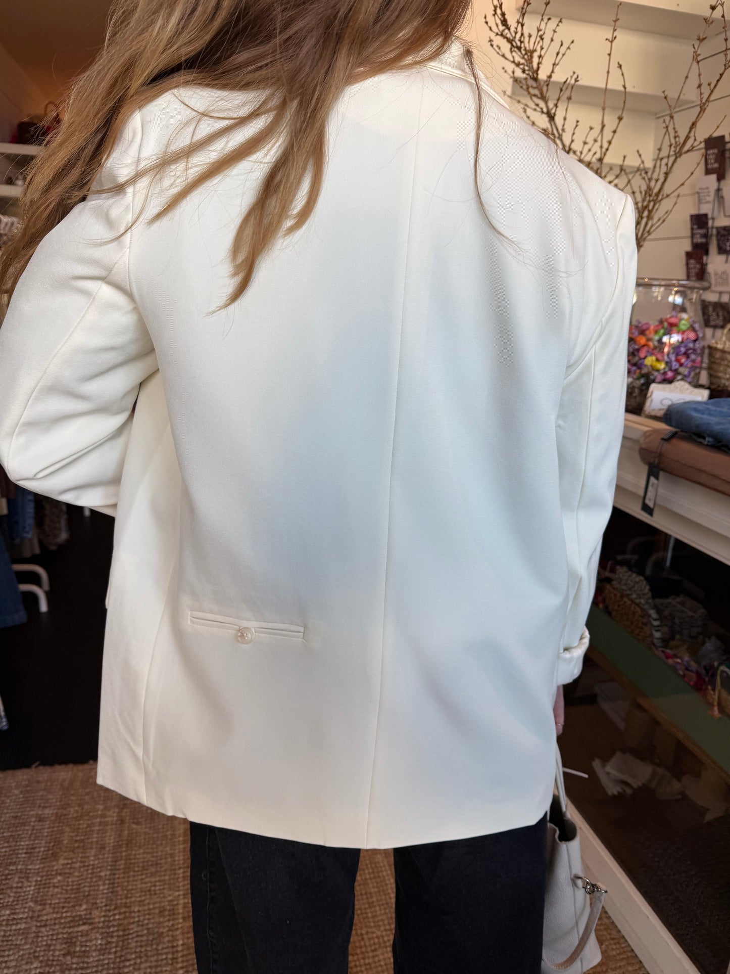 Crème oversized blazer