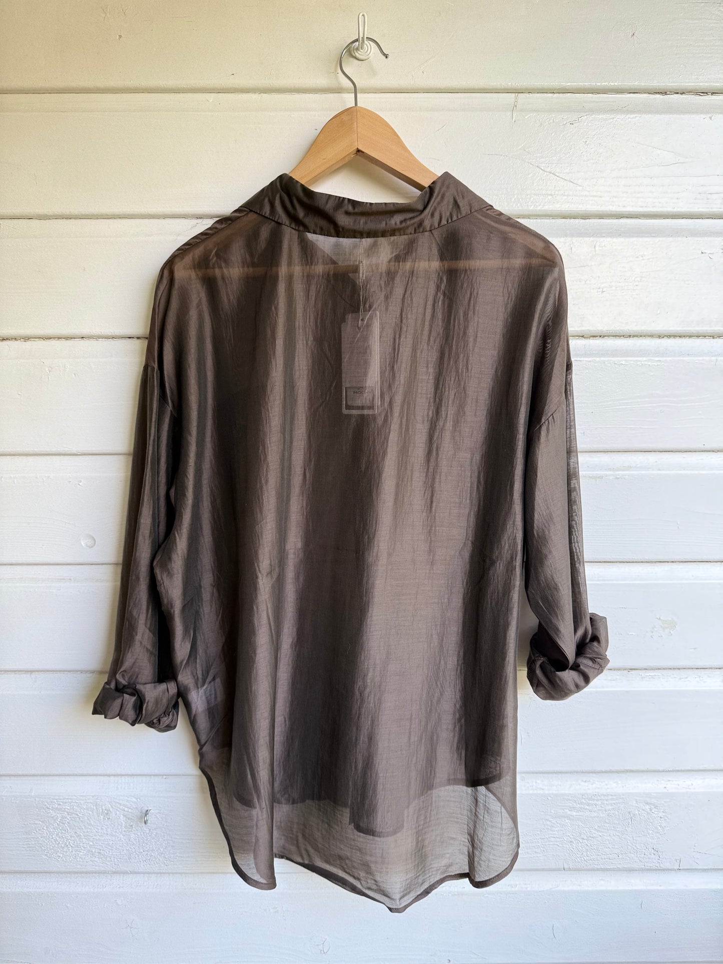 Blouse silk donkerbruin