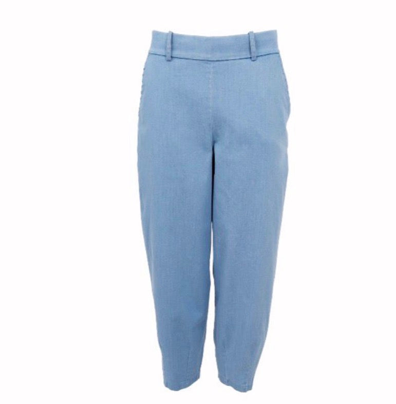 Light denim Black Colour barrel pants