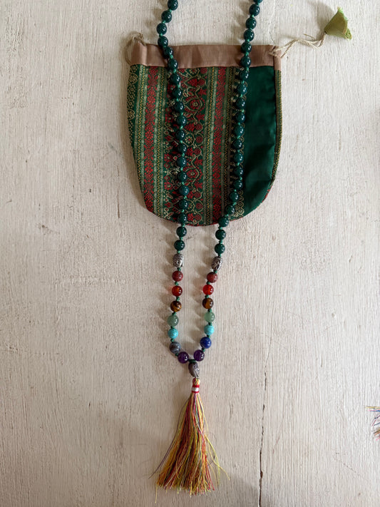 Lange kralen ketting groen