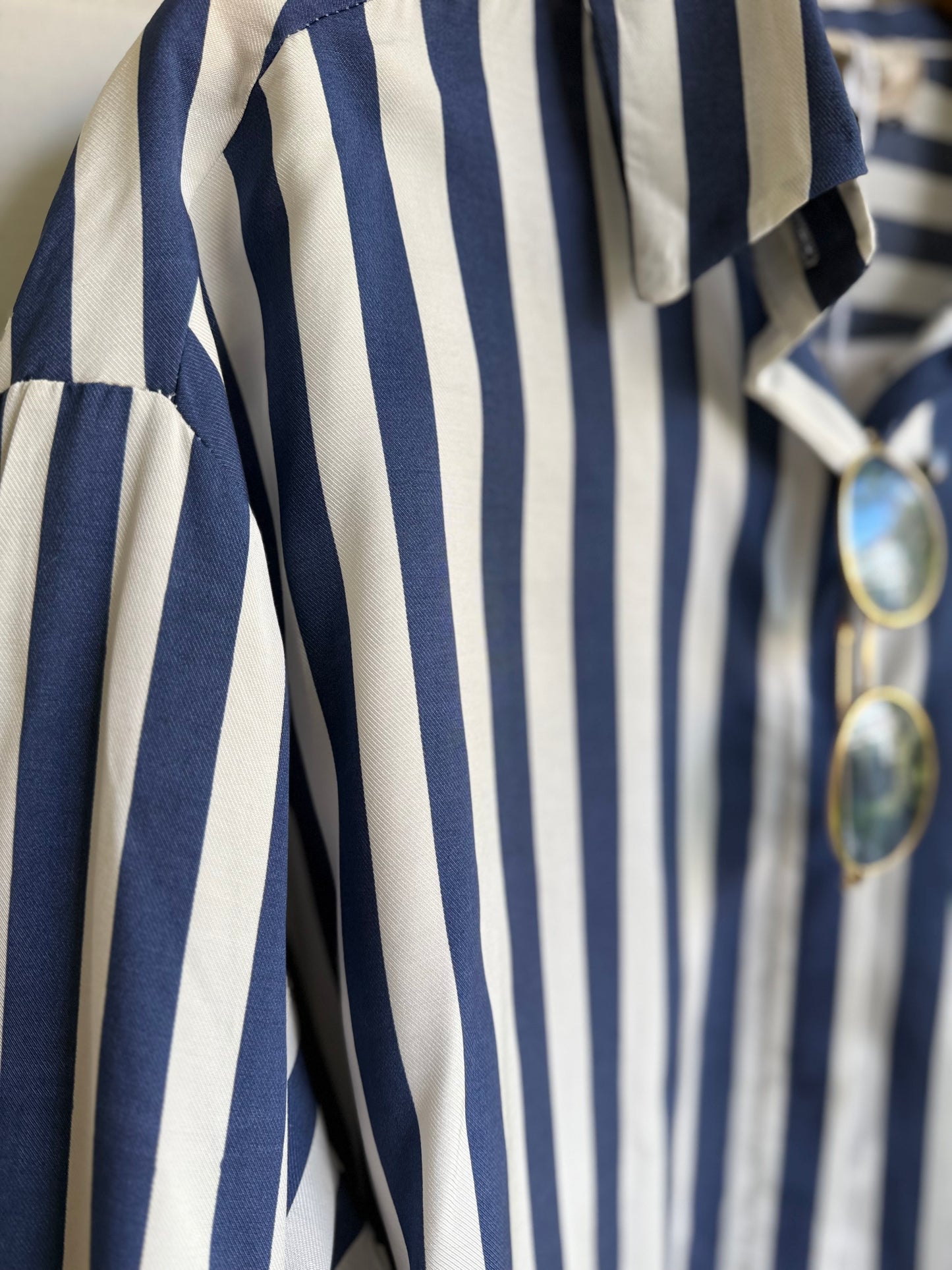 Blauw wit gestreepte blouse