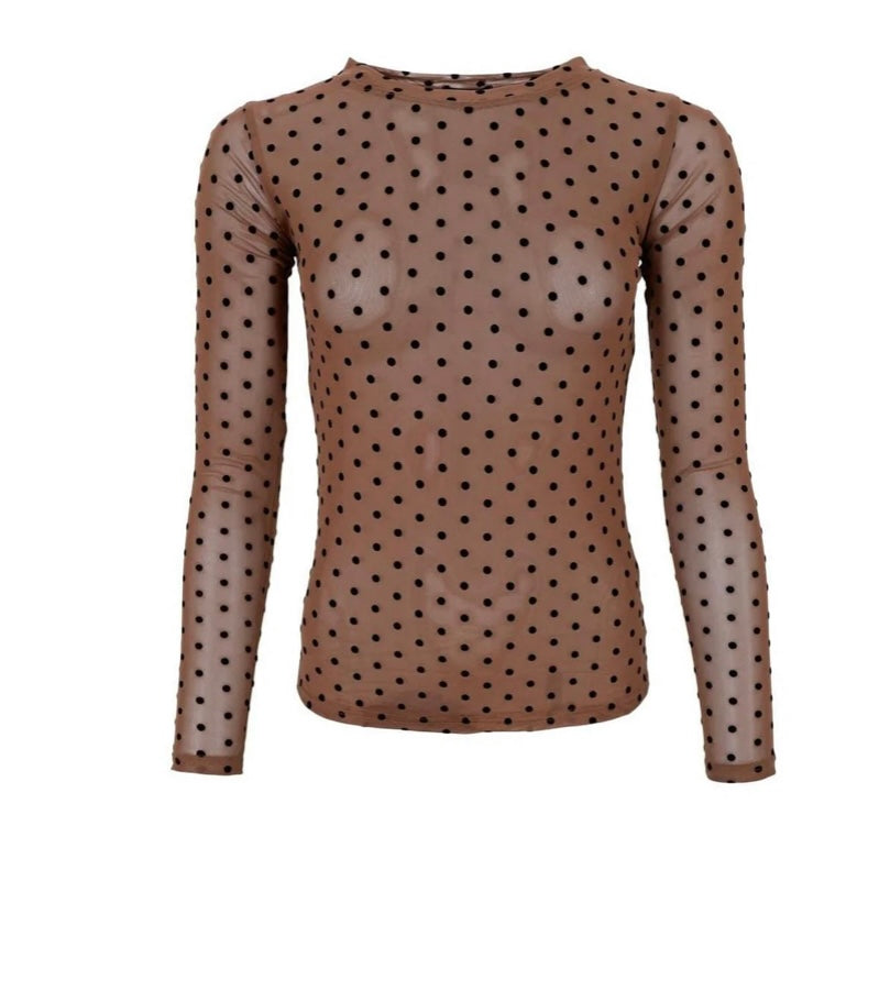 Shirt Dotted Mesh Nougat