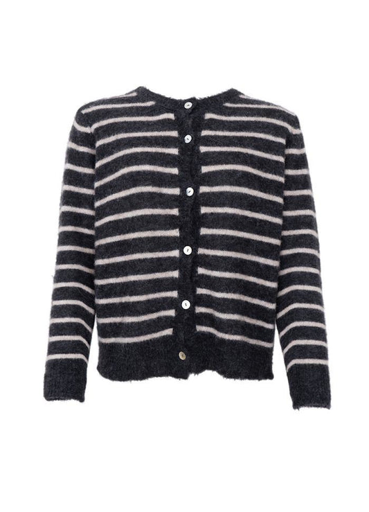 Cardigan striped grey