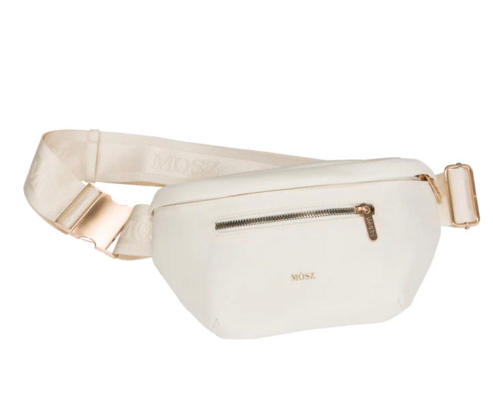 Crème MOSZ nylon crossbody tas