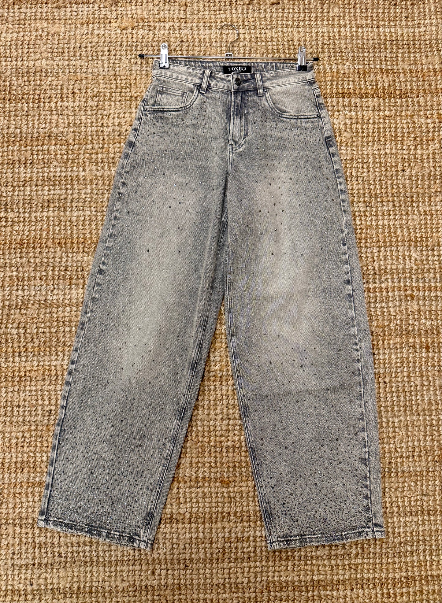 Jeans grey ballon met studs