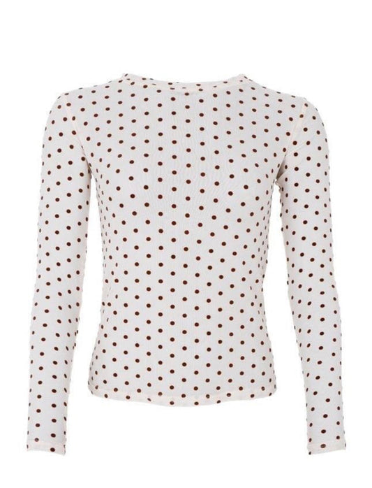 Dotted mesh blouse cream