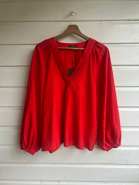 Blouse v-hals rood