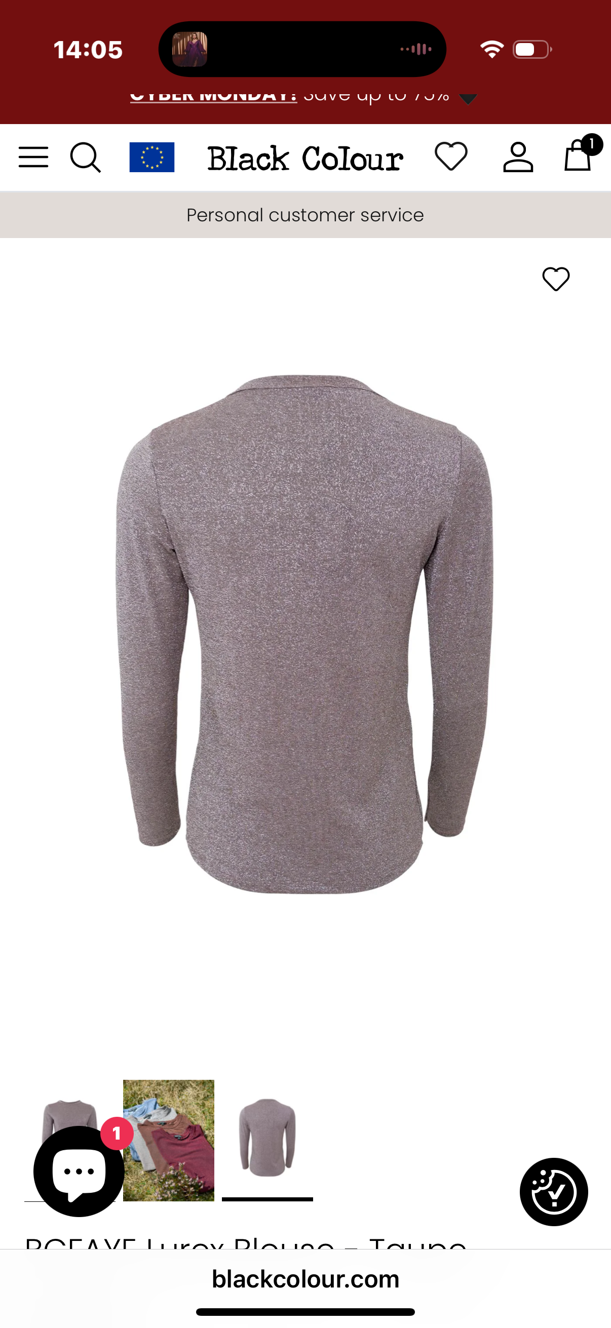 Shirt Faye Lurex Taupe